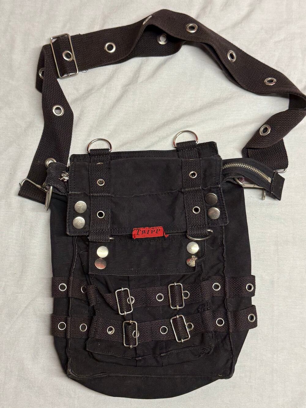 Vintage Rare Tripp NYC Skull Studs/ straps Crossbody Bag READ